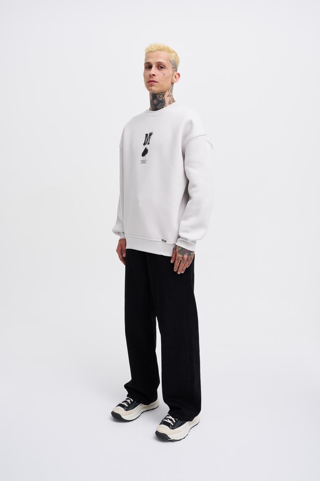 Oversize The Crazy One Sweatshirt Şardonlu