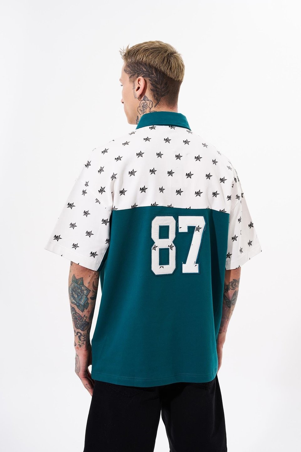 19 Nakışlı Oversize Polo Yaka