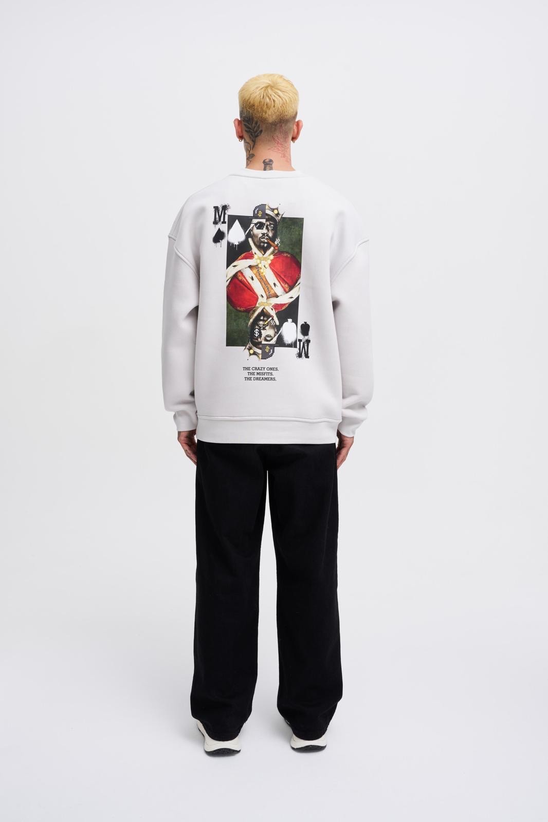 Oversize The Crazy One Sweatshirt Şardonlu