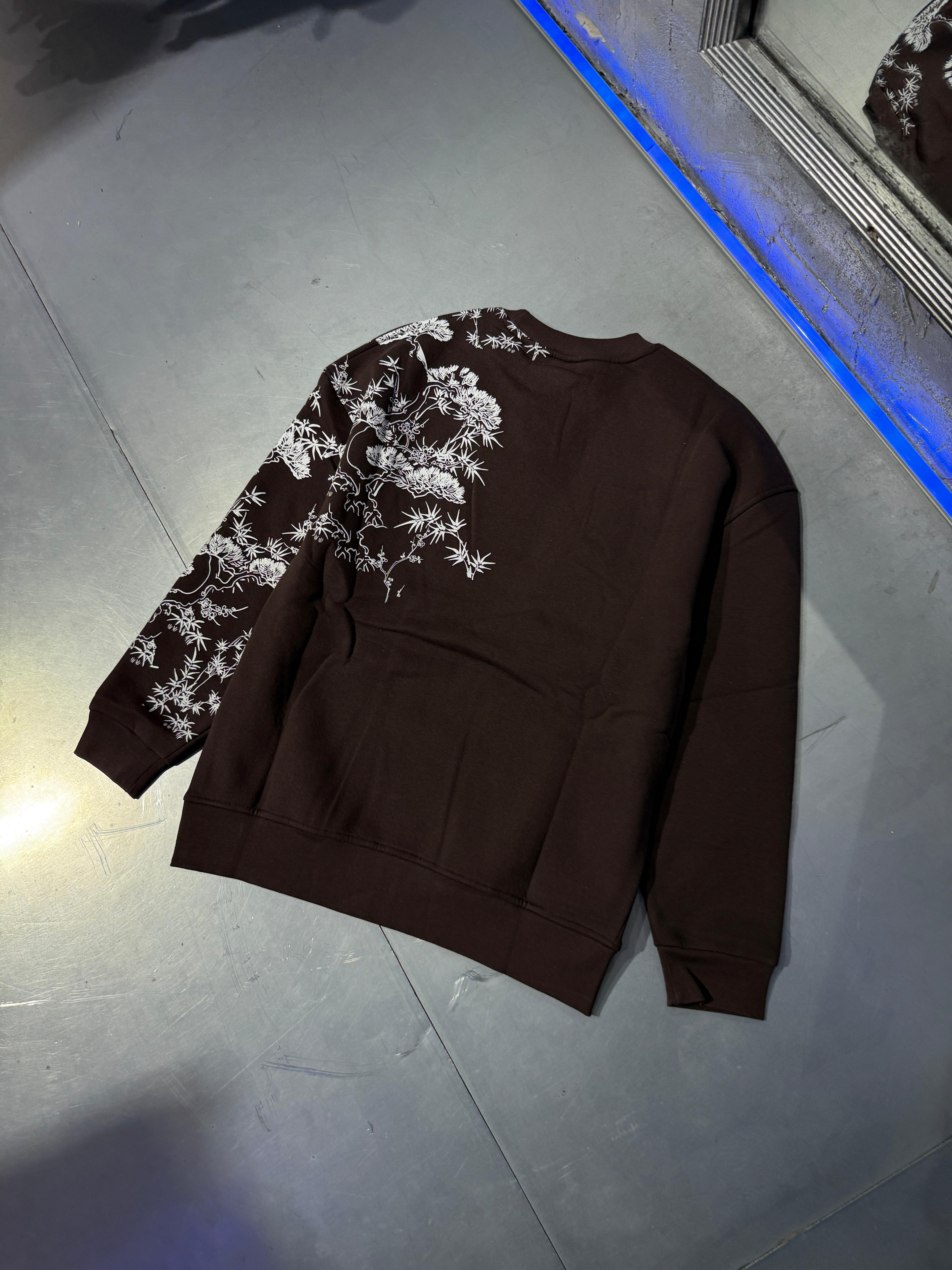 Dragon Printed 3 İplik Şardonlu Oversize Sweatshirt