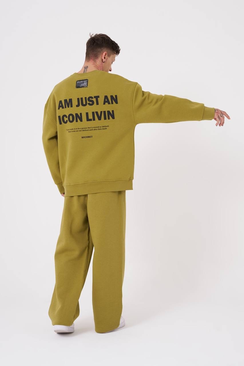 l'AM JUST AN. ICON LIVIN ŞARDONLU SWEATSHİRT - Pastel Yeşil