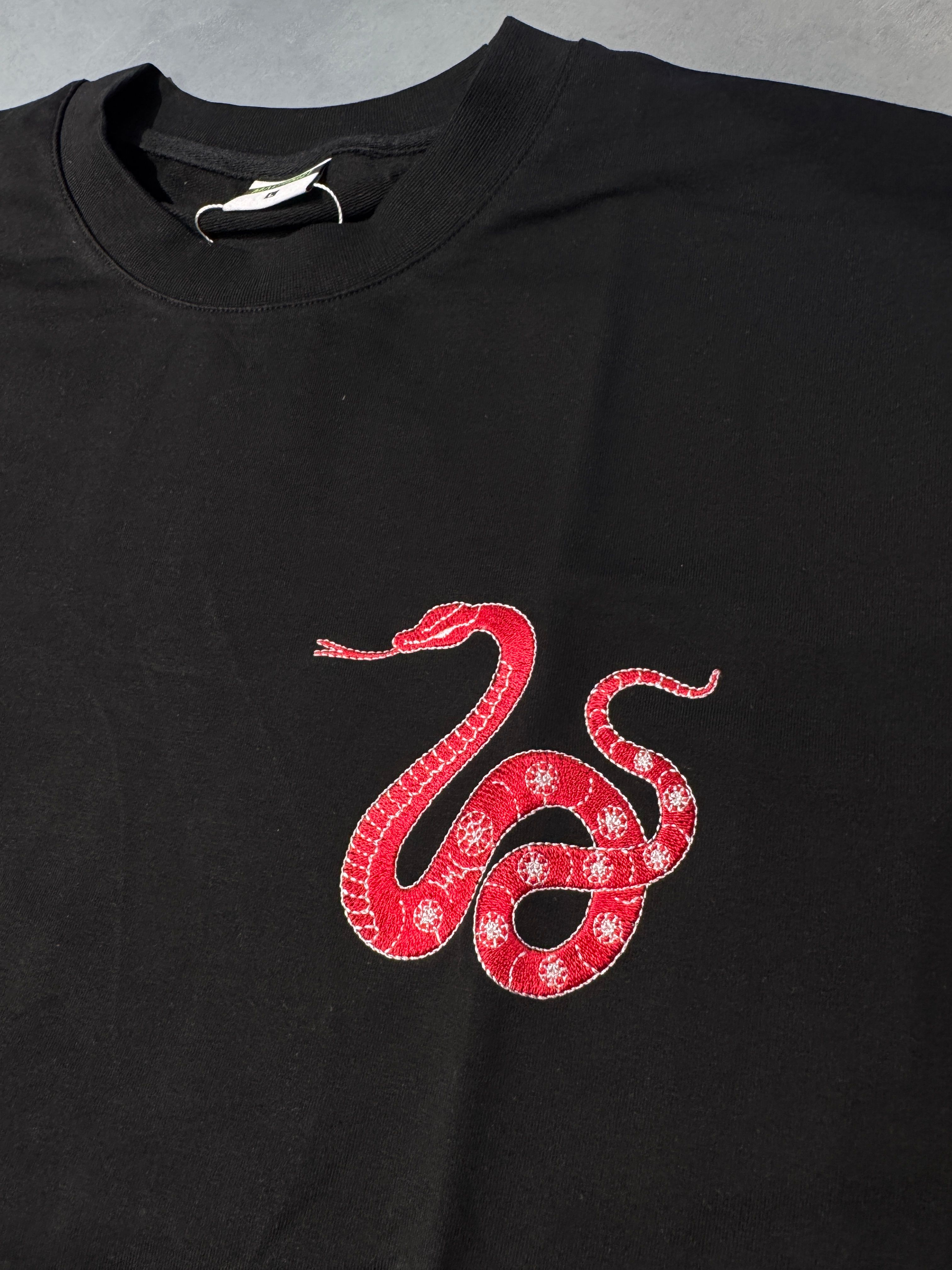 Snake Aplique Embroidered Oversize T-Shirt