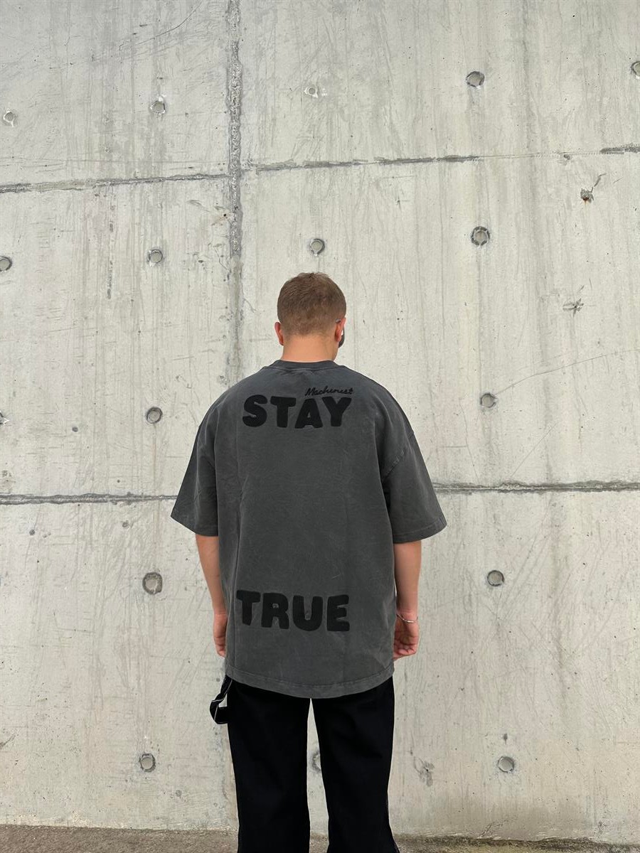 Stay True Acid Wash Oversize Tişört