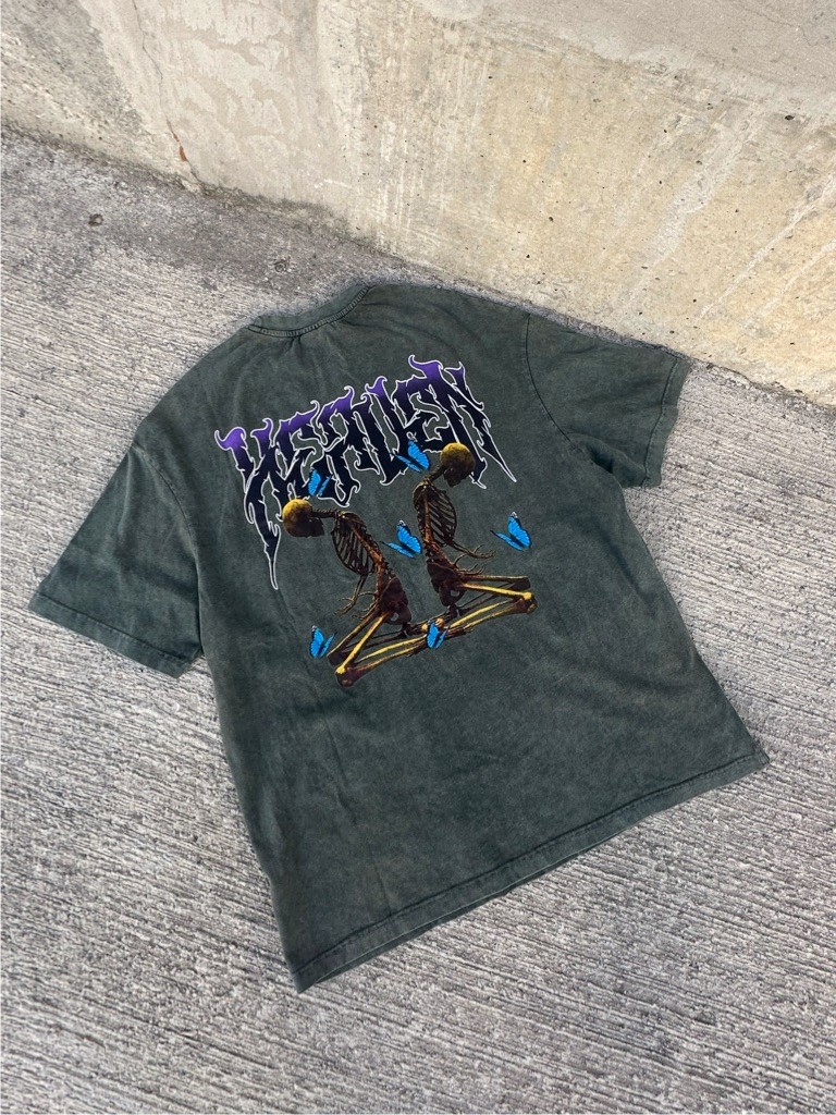 Heaven Acid Wash T-Shirt - Yeşil