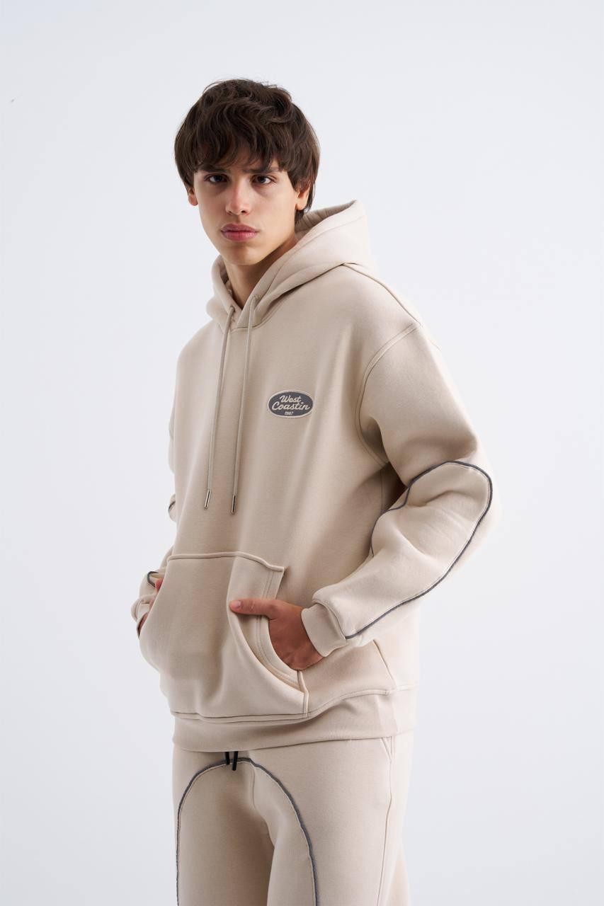 Reflektör Şeritli Şardonlu Hoodie