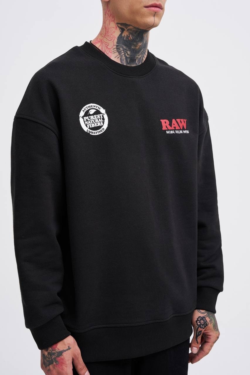 Raw Minimal Detaylı Oversize Sweatshirt