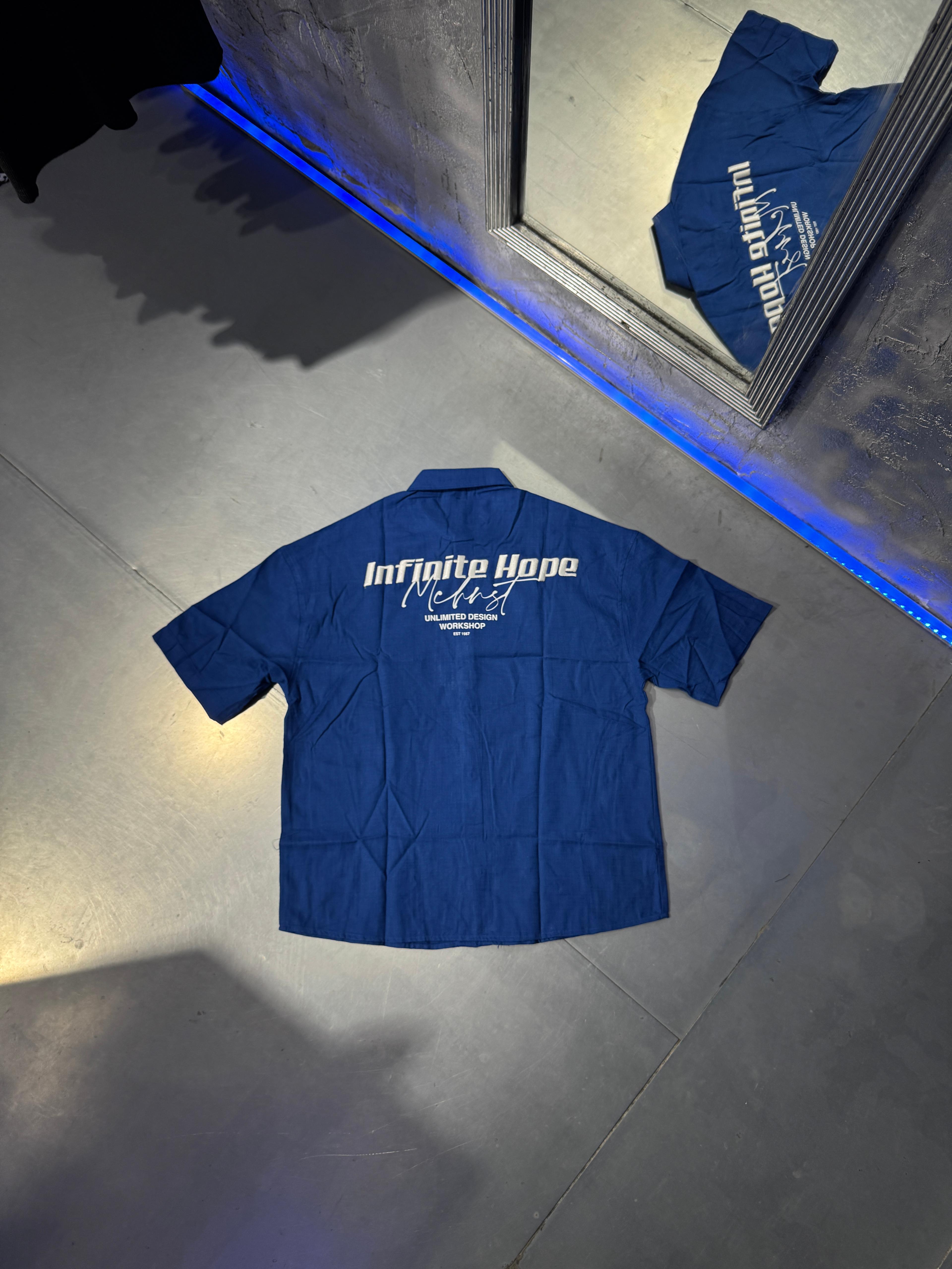 Riva İnfinite Hope Slogan Oversize Gömlek