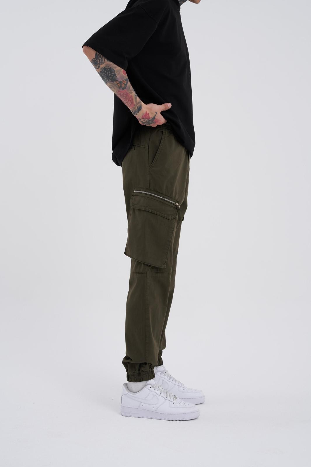 Relaxed Fit Cargo Jogger - Dark Khaki