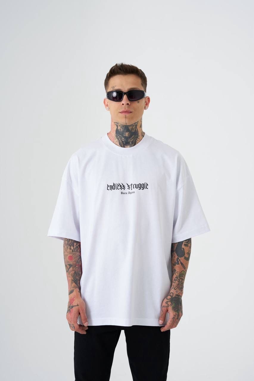 Oversize Endless Struggle White T-Shirt 