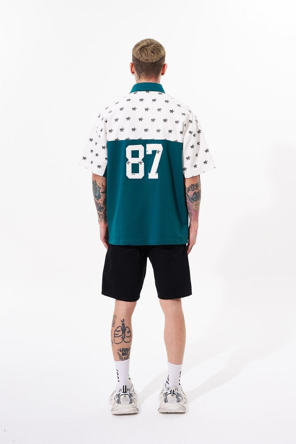 19 Nakışlı Oversize Polo Yaka