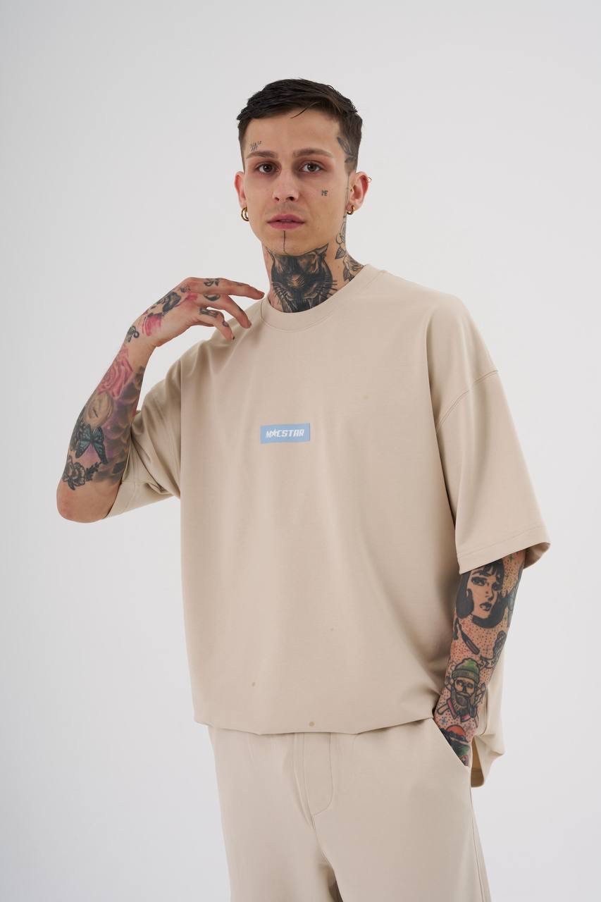 My Life İs Comedy Oversize T-Shirt - Soft Beige