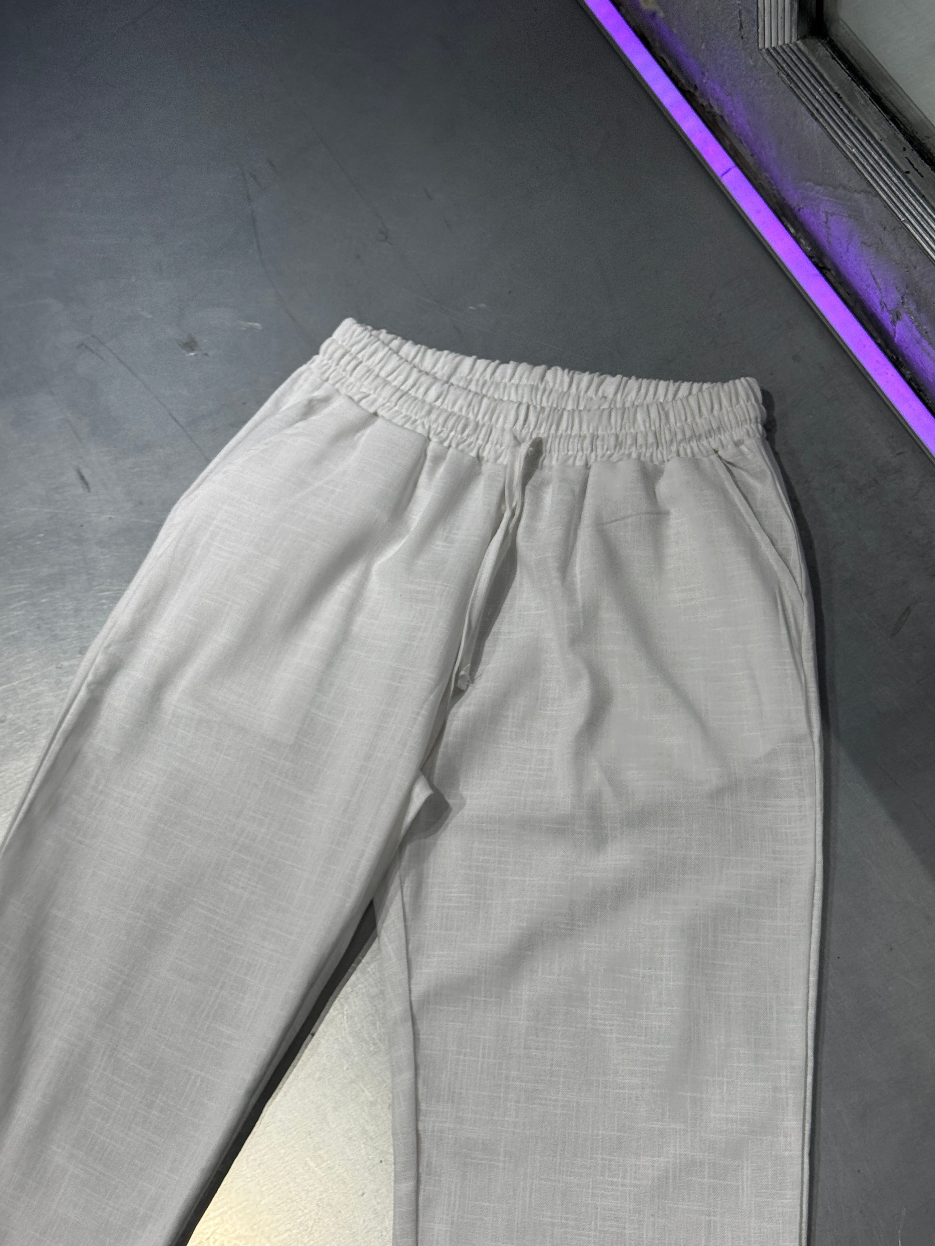Old Money Basic Keten Baggy Pants