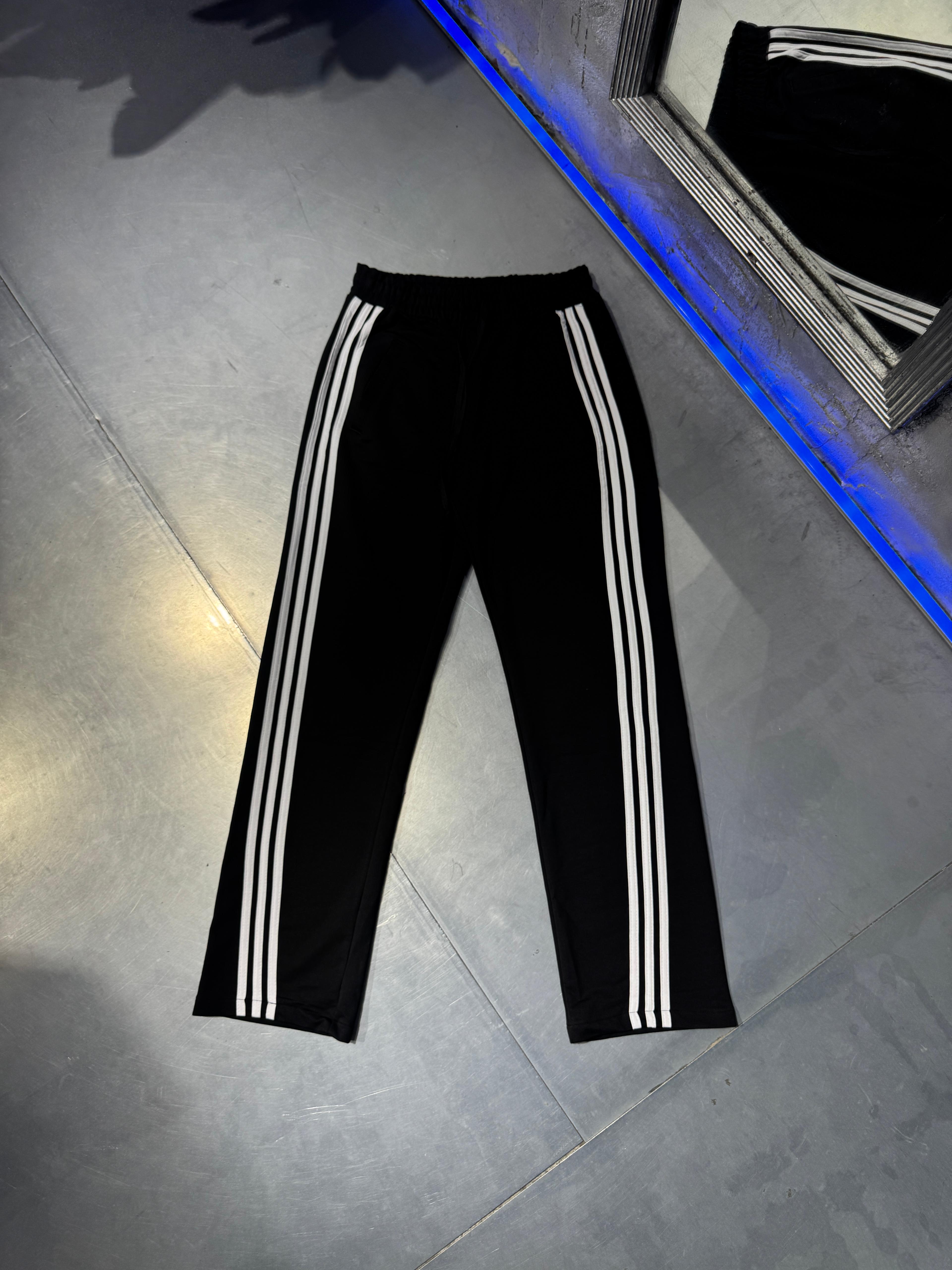 Şerit Detaylı Loose Fit Eşofman - Siyah