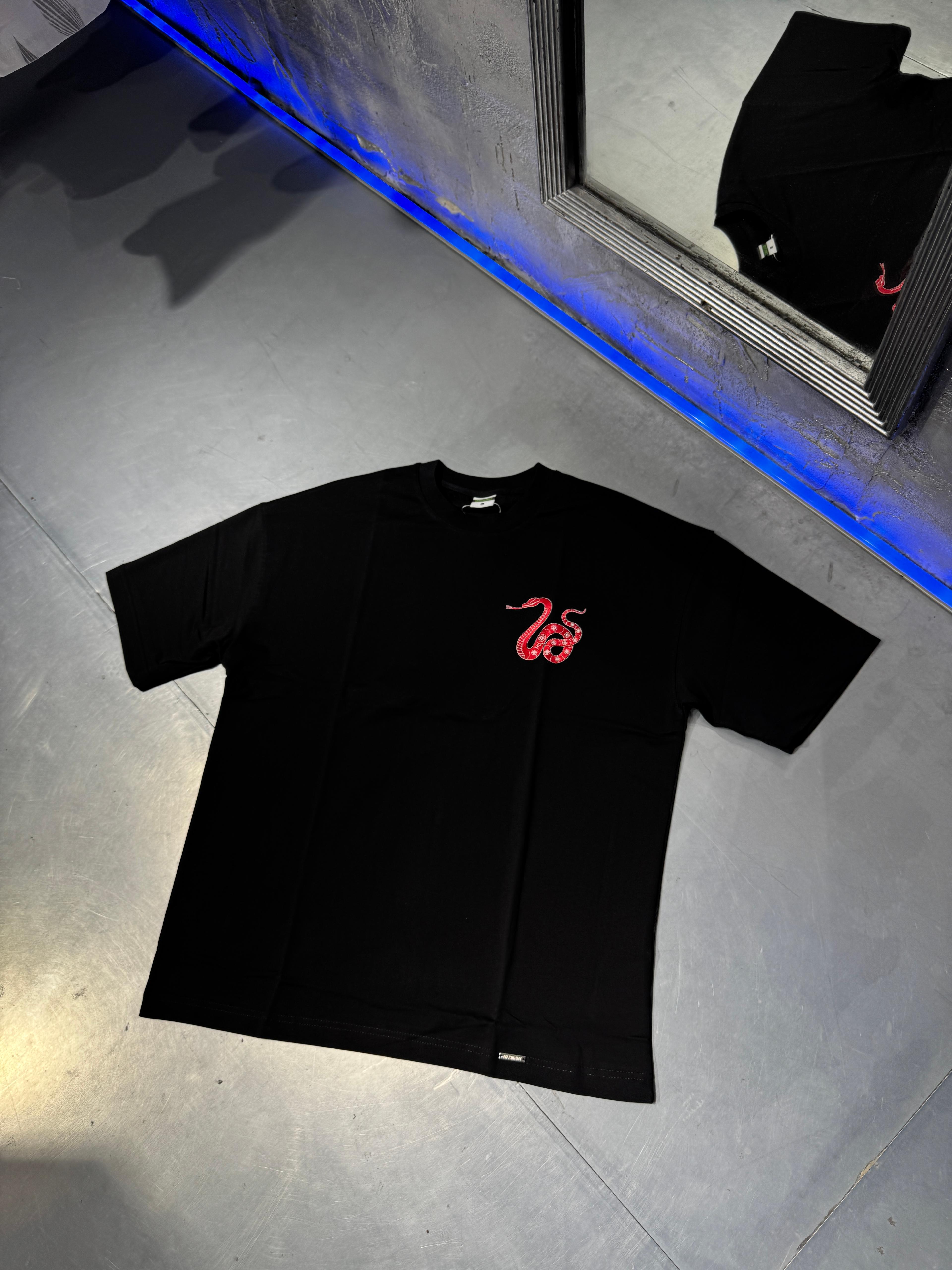 Snake Aplique Embroidered Oversize T-Shirt