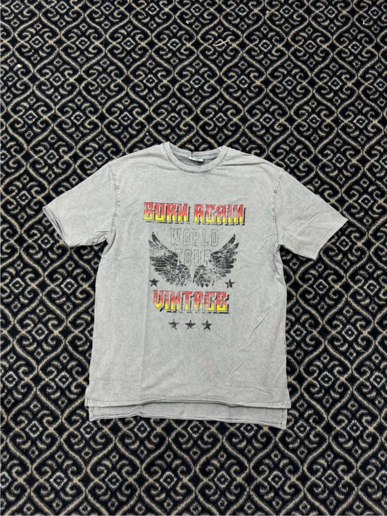 Born Again Vintage Acid Wash T-Shirt - Ekru