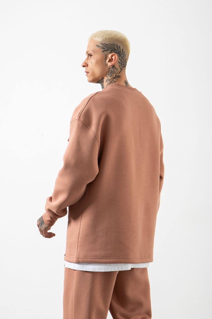 Oversize Cep Detaylı Şardonlu Sweatshirt