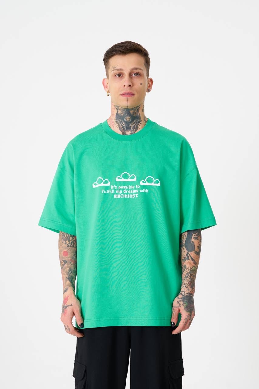 Mch-Rob Oversize T-Shirt - Su Yeşili