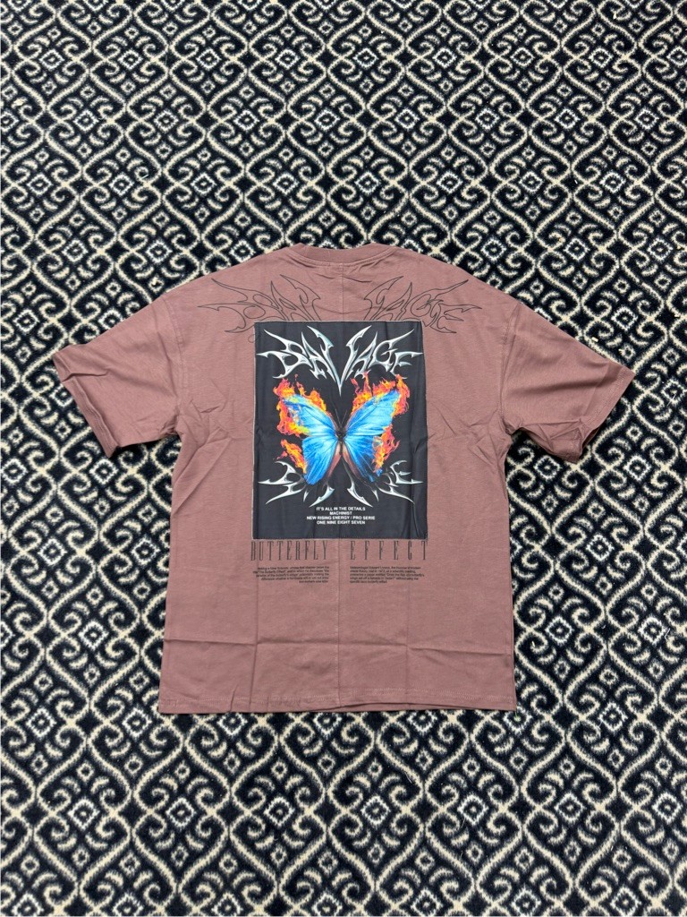 Butterfly Oversize T-Shirt - Mürdüm