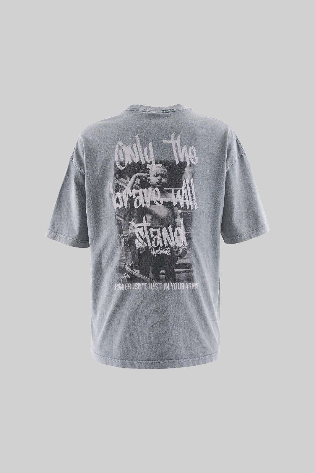 Slogan And Photo Printed Washing Oversize T-Shirt