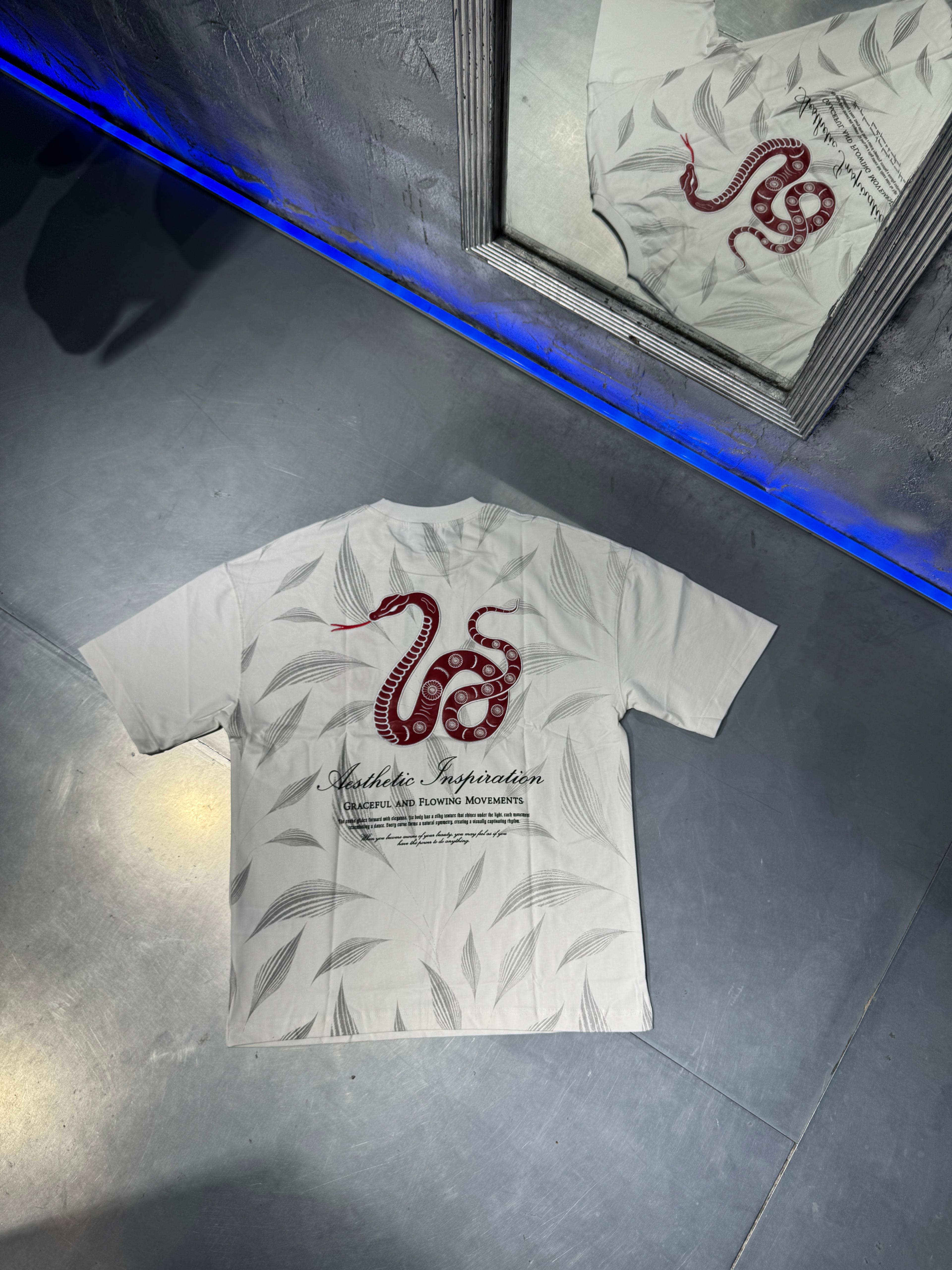 Snake Aplique Embroidered Oversize T-Shirt