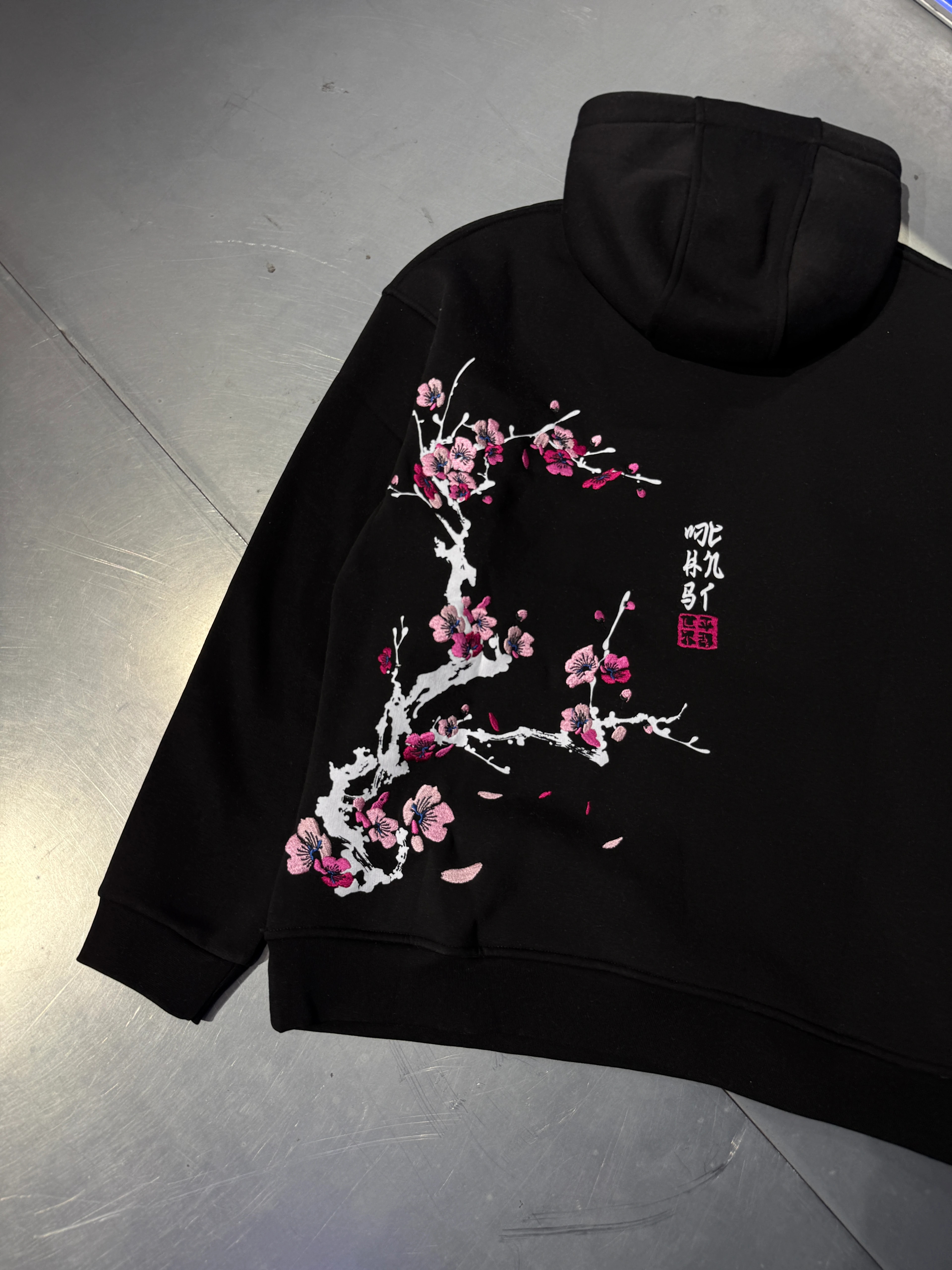 Cherry Blossoms Şardonlu 3 iplik Hoodie