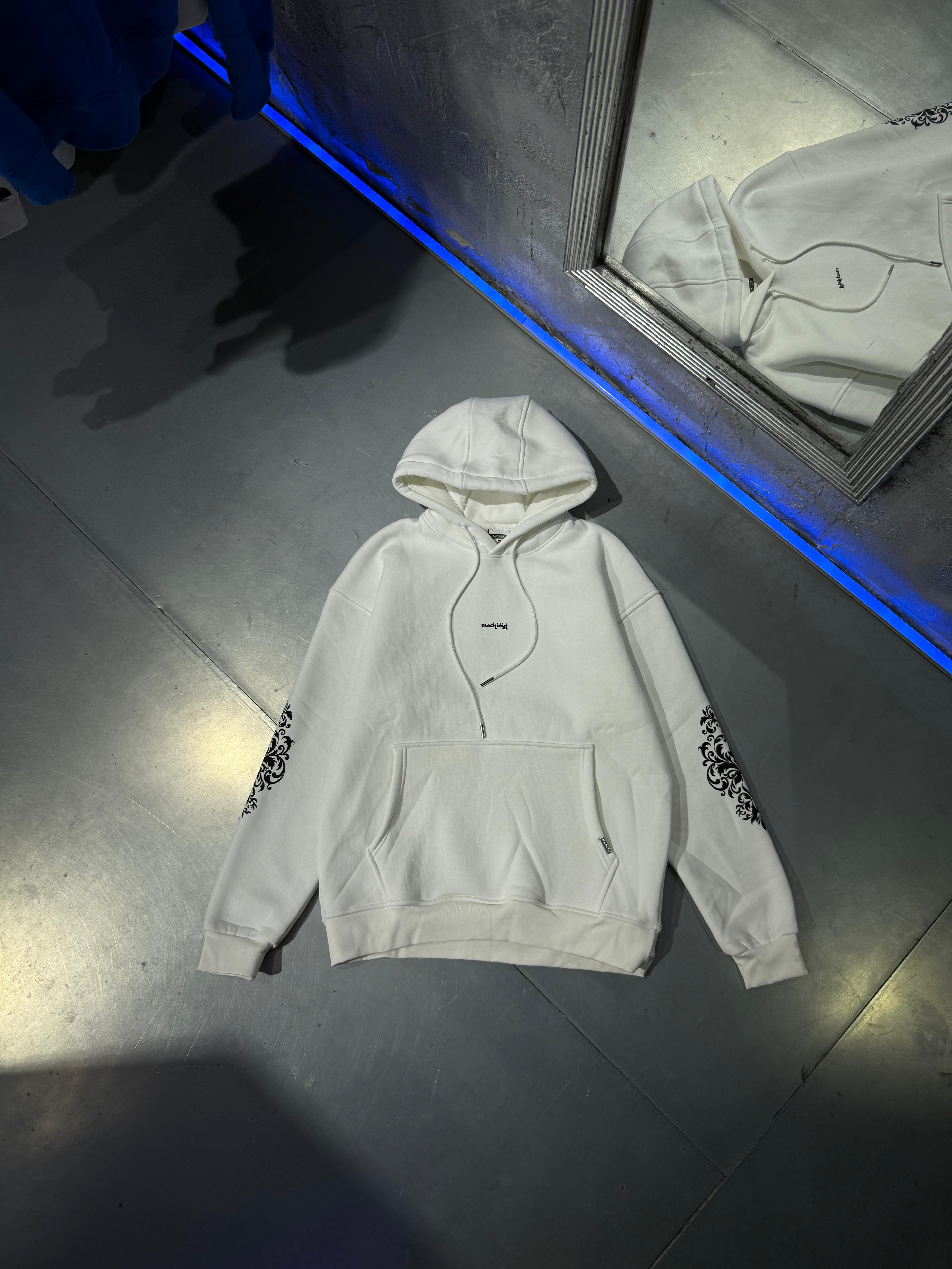 Ethnic Printed Hoodie Şardonlu - Ecru