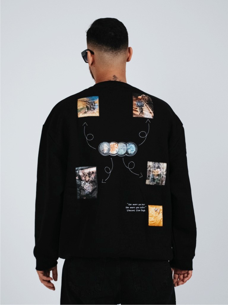 Oversize Vincent Van Gogh Minimal Sweatshirt Şardonlu