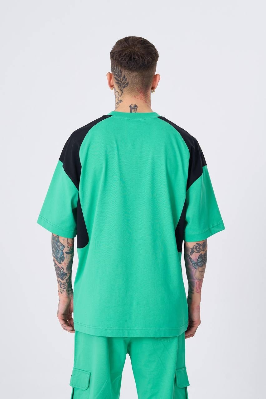 Contrast Shoulder Detaıl Oversize T-Shirt