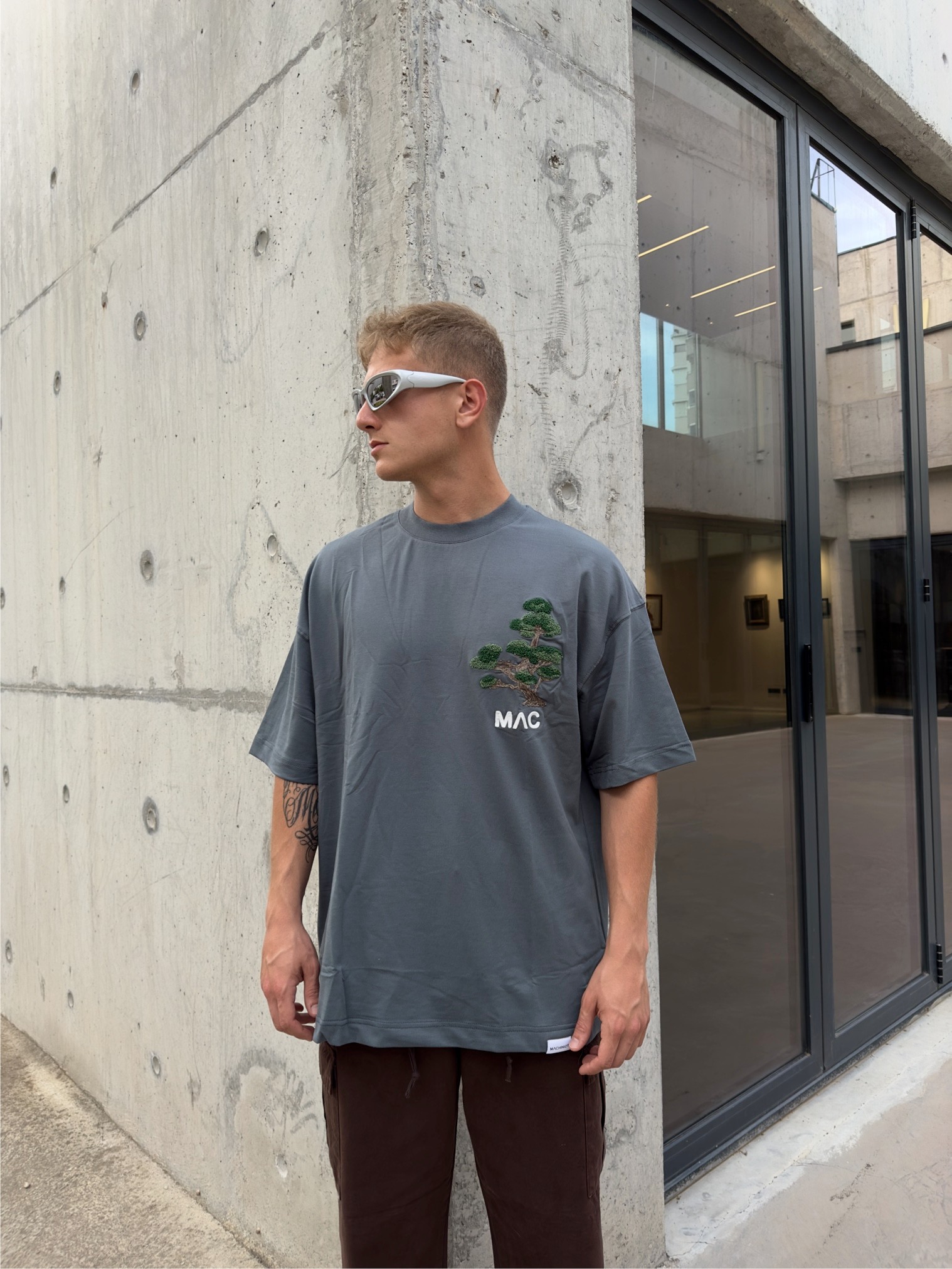 Tree Mac Premium Oversize T-Shirt - Blue Smoke