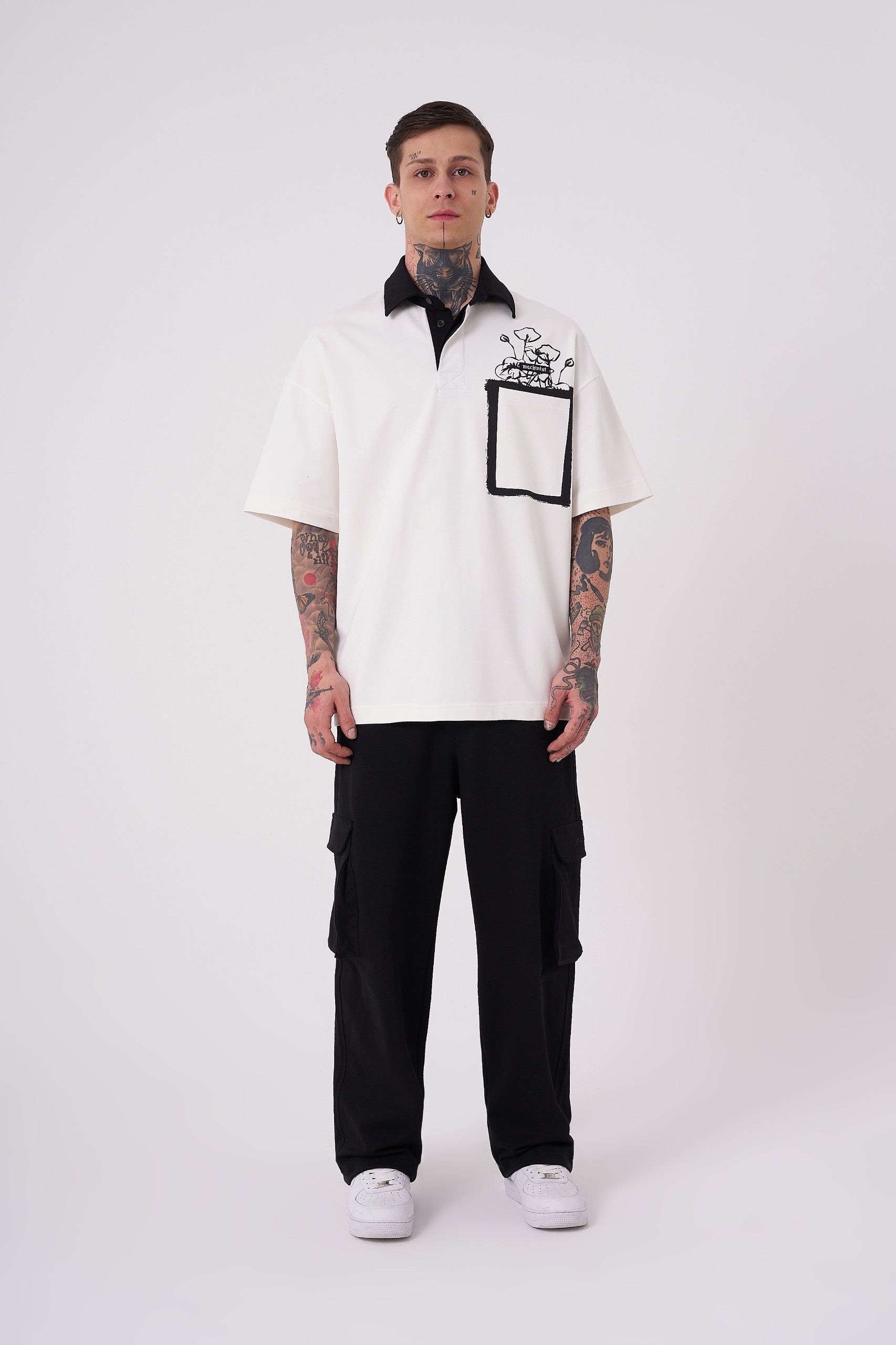 Flower Printed Oversize Polo