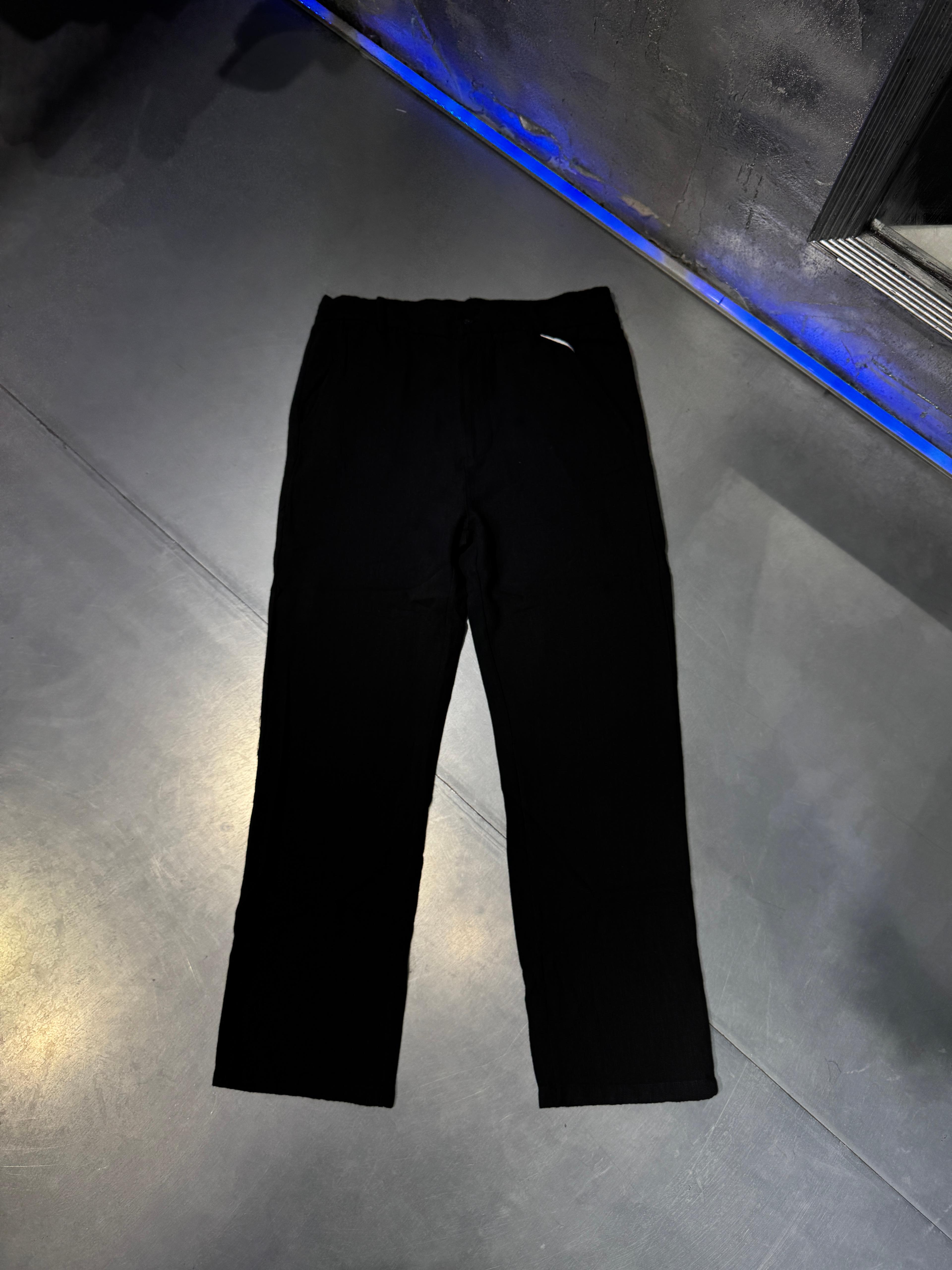 Premium Baggy Keten Pantolon - Dark Black