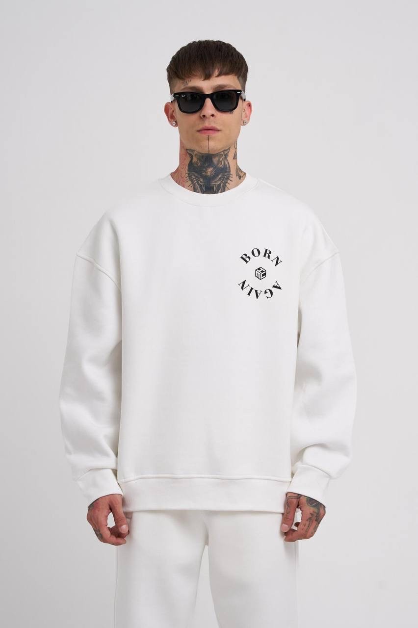 l'Am Not Basic Printed Şardonlu Sweatshirt - Ecru