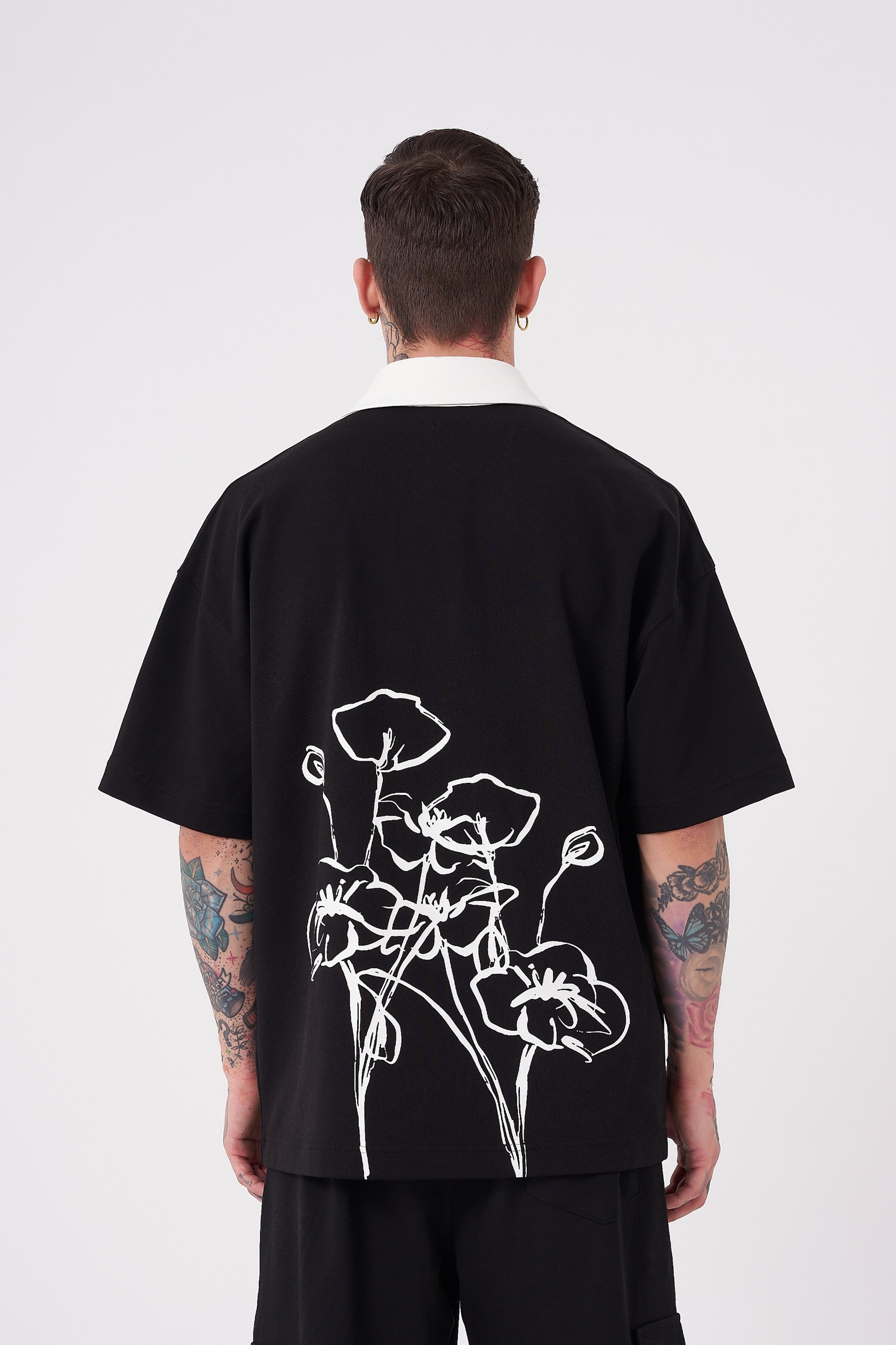 Flower Printed Oversize Polo