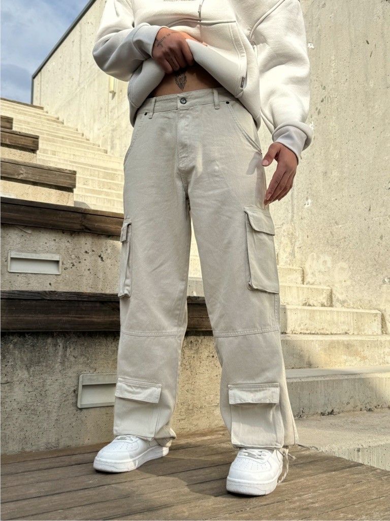 Kargo Pantolon Dekor Mini Cep Detaylı  - Taş