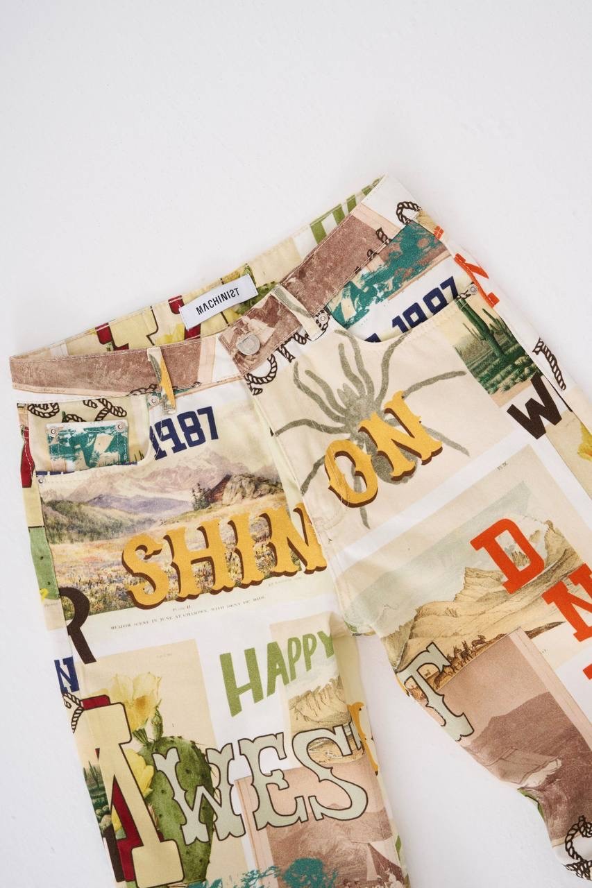 Baggy Sunset Printed Pantolon