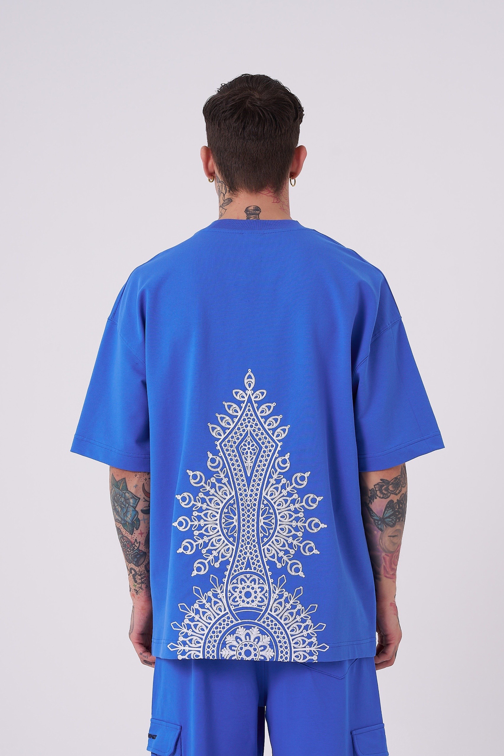 Ethnic Nakışlı Oversize T-Shirt