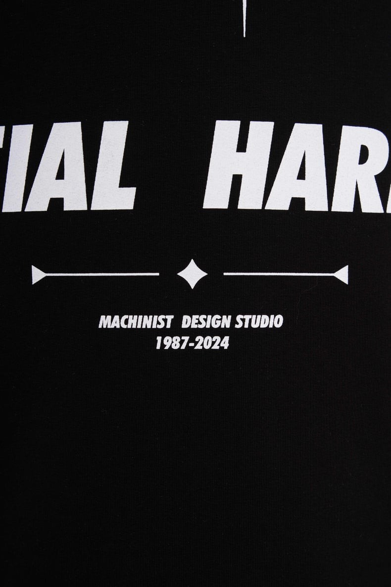 Slogan Printed Raglan Oversize T-Shirt Siyah