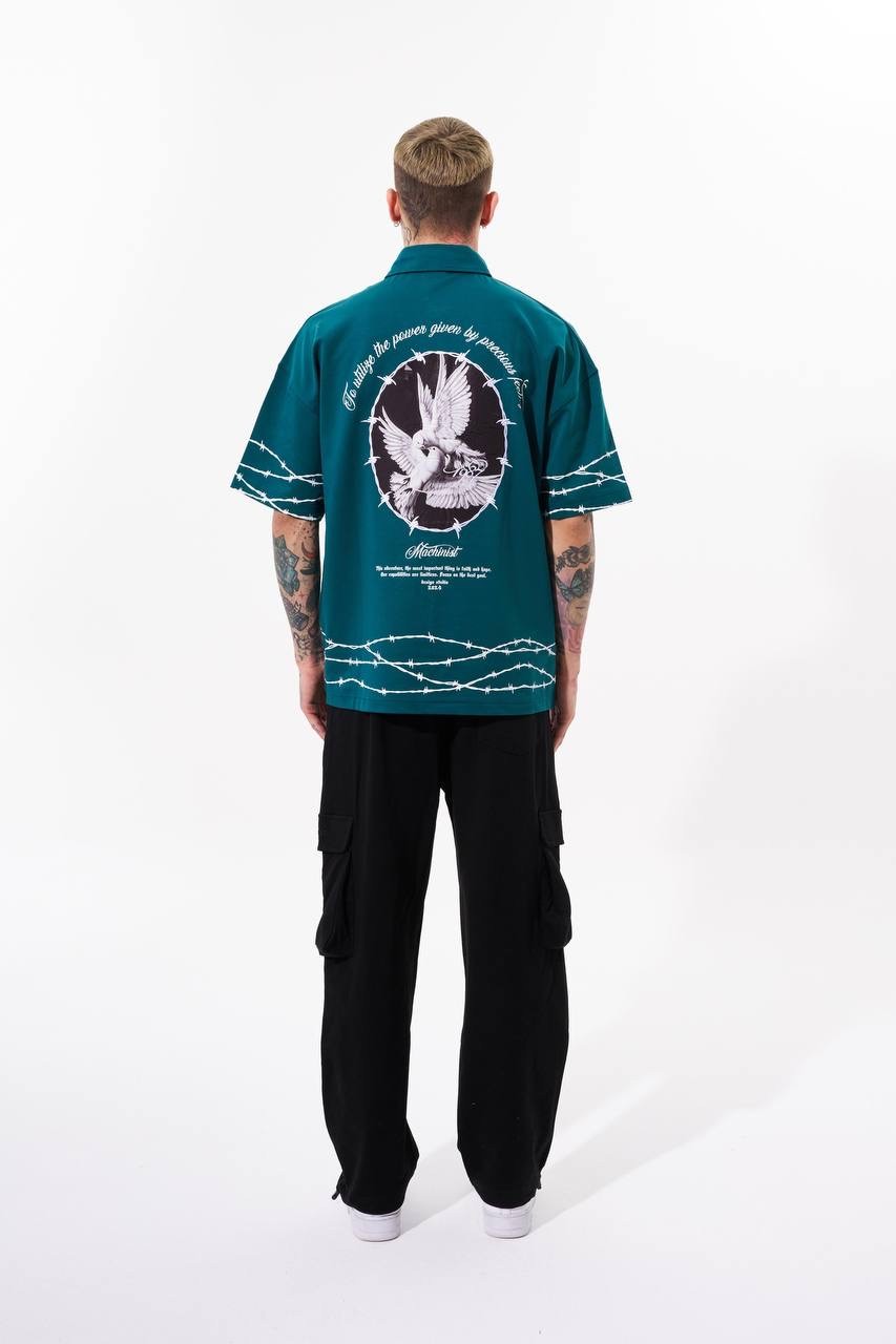 Barbed Wire Printed Polo T-Shirt