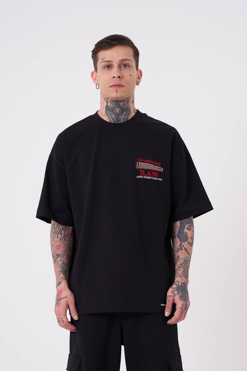 Raw Crossbreed Oversize  T-Shirt - Siyah