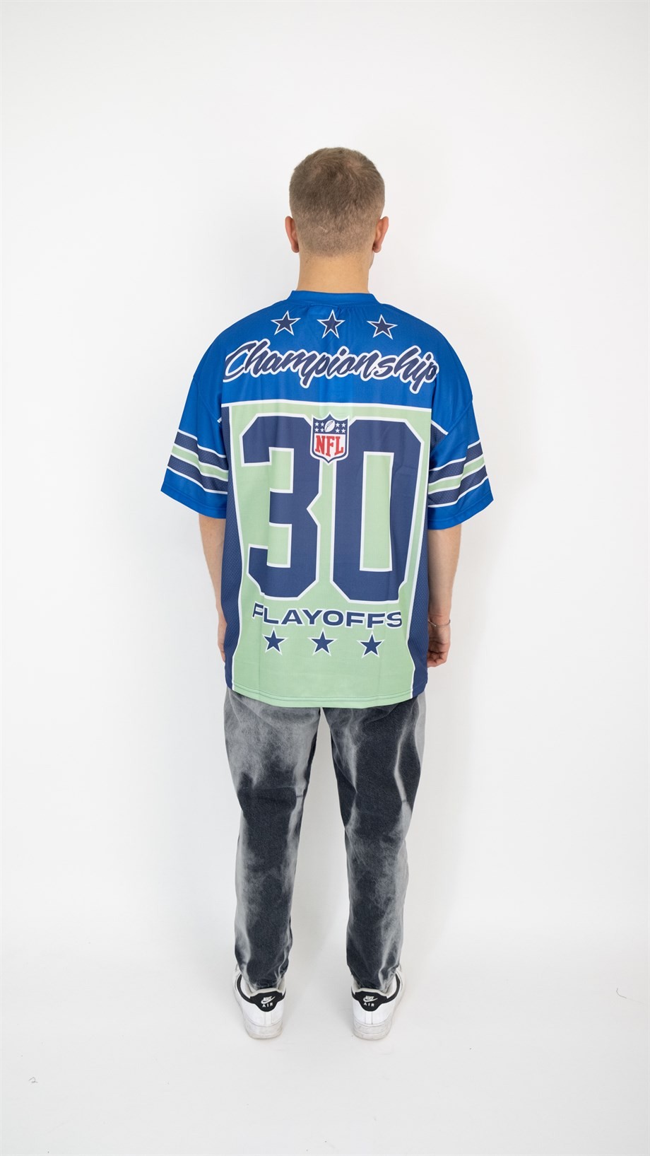 Oversize Old School Conference 30 Jersey - MAVİ