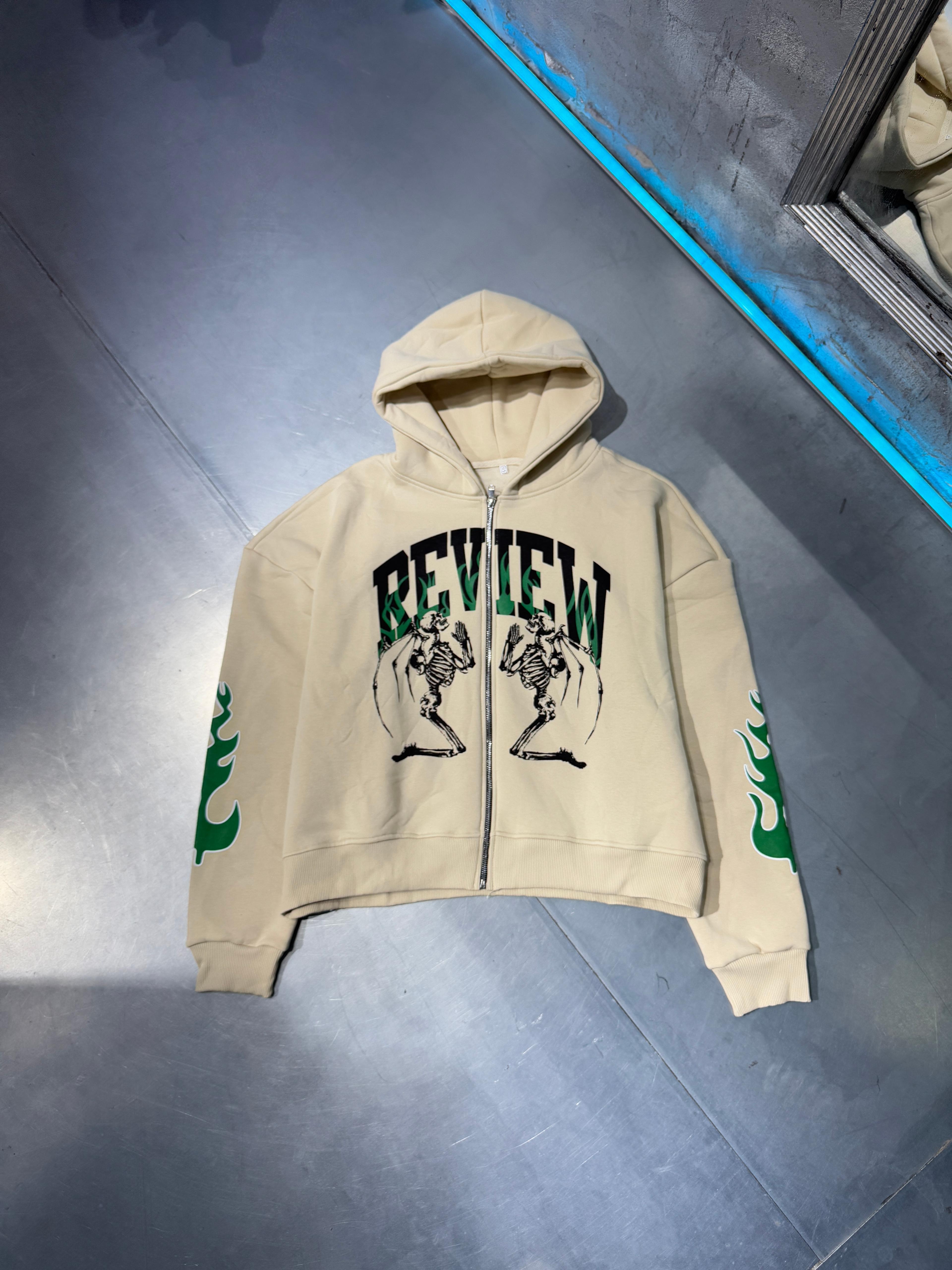 Review Skeleton Fermuarlı Zip Hoodie