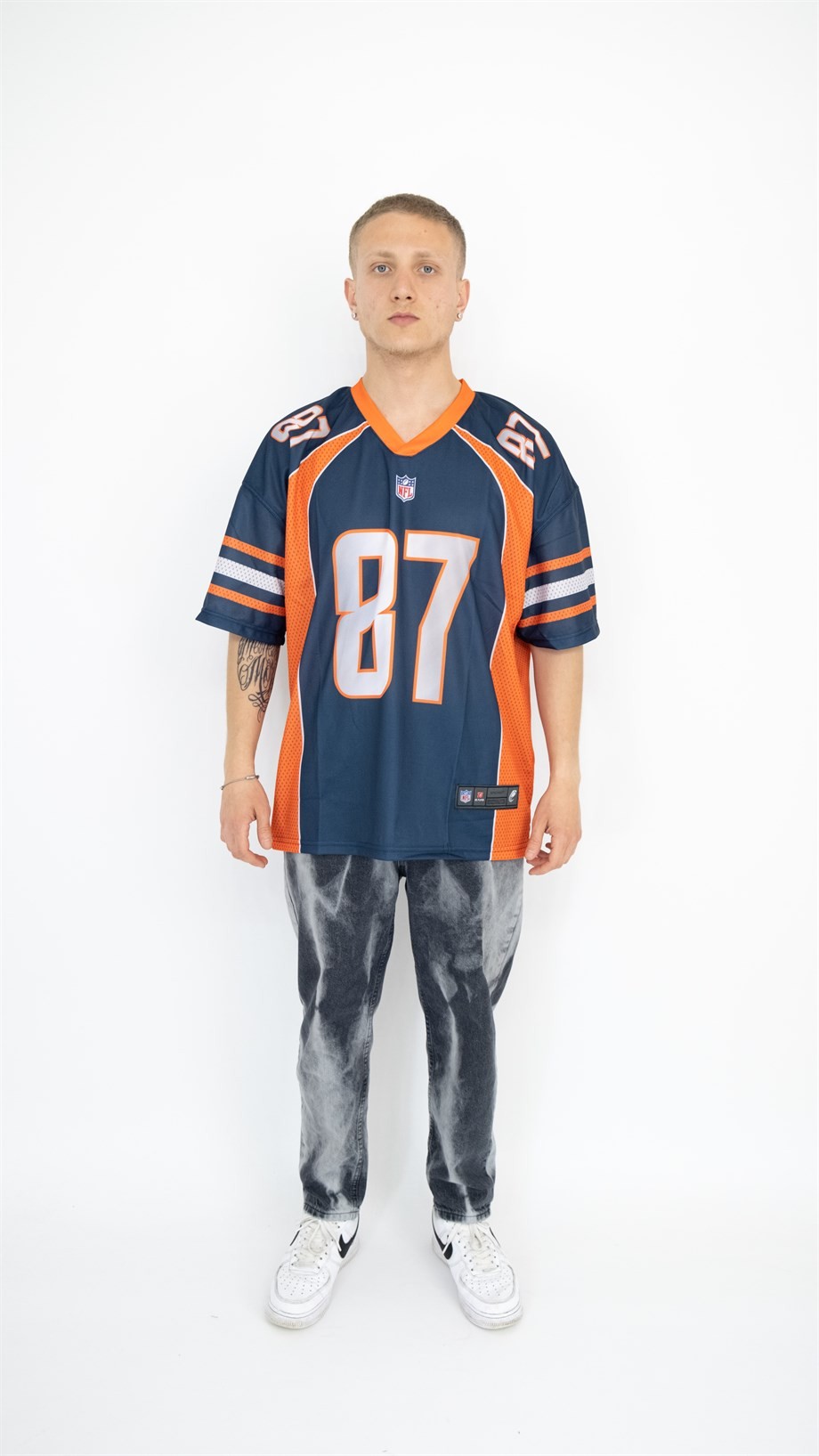 Oversize Old School Winner 87 Jersey - İNDİGO ORANJ