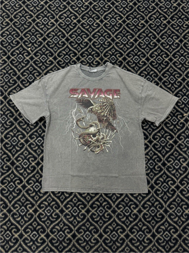Savage Acid Wash Oversize T-Shirt
