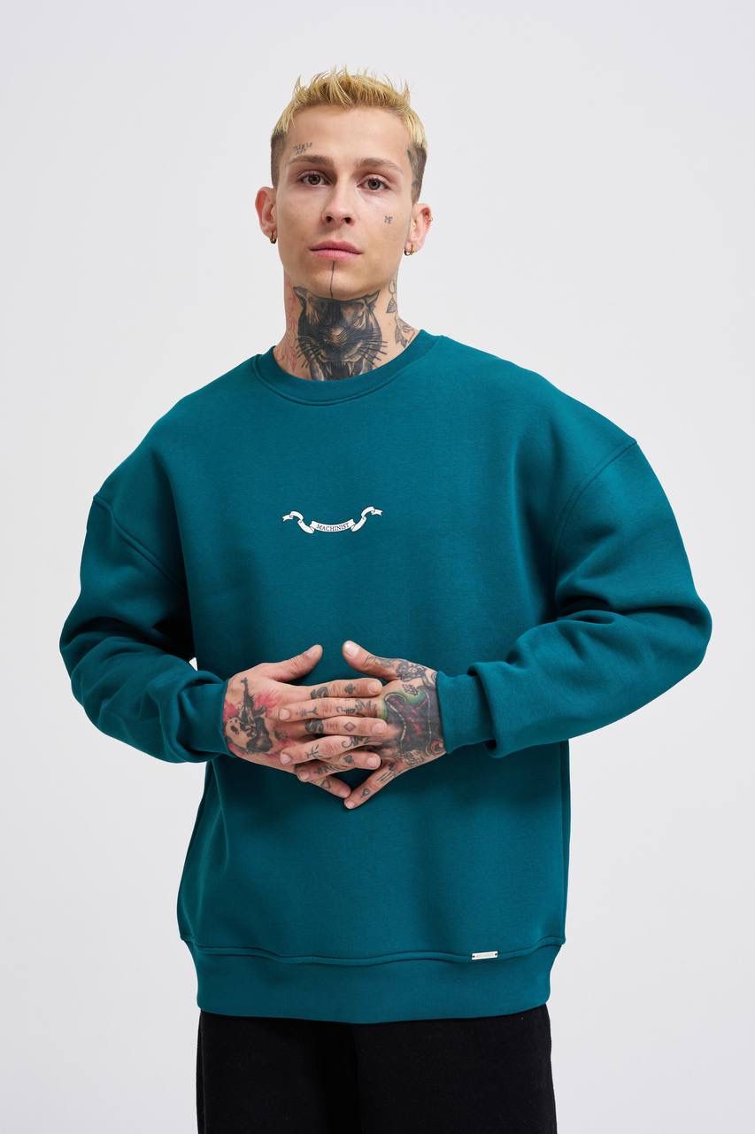 Angel And Ribbon Printed Sweatshirt - Oil Green