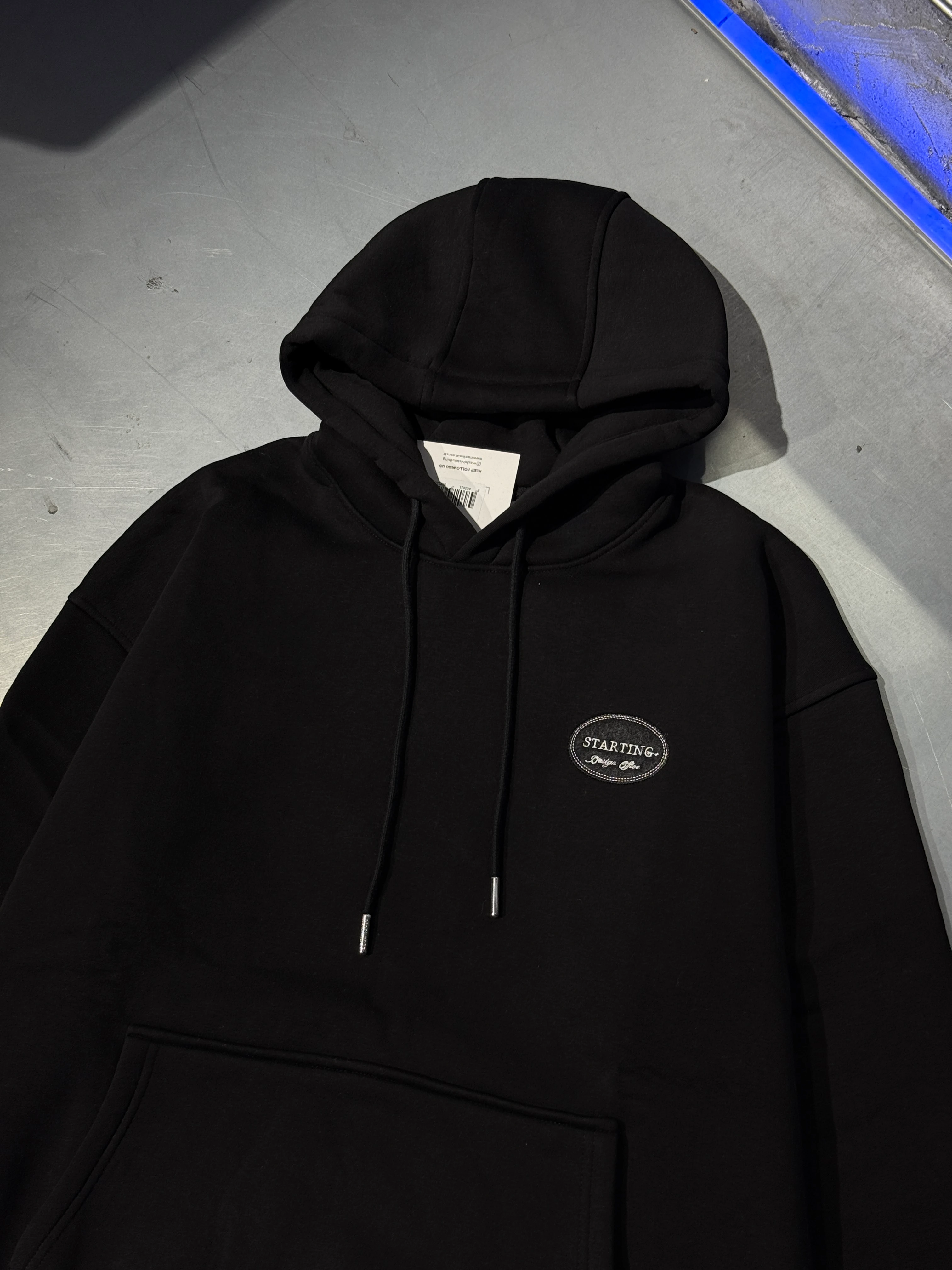 Handwriting Embroidered Hoodie Şardonlu