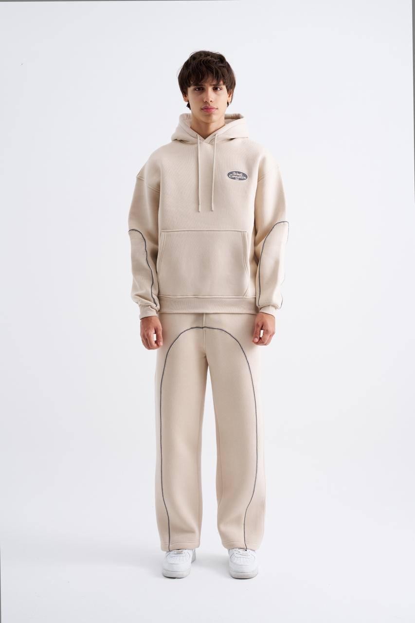 Reflektör Şeritli Şardonlu Hoodie