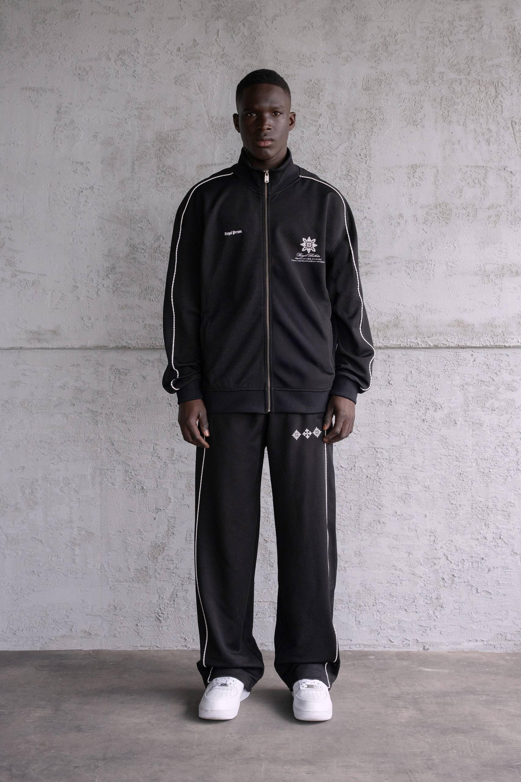 Şerit Detaylı Track Suit Takım - Black