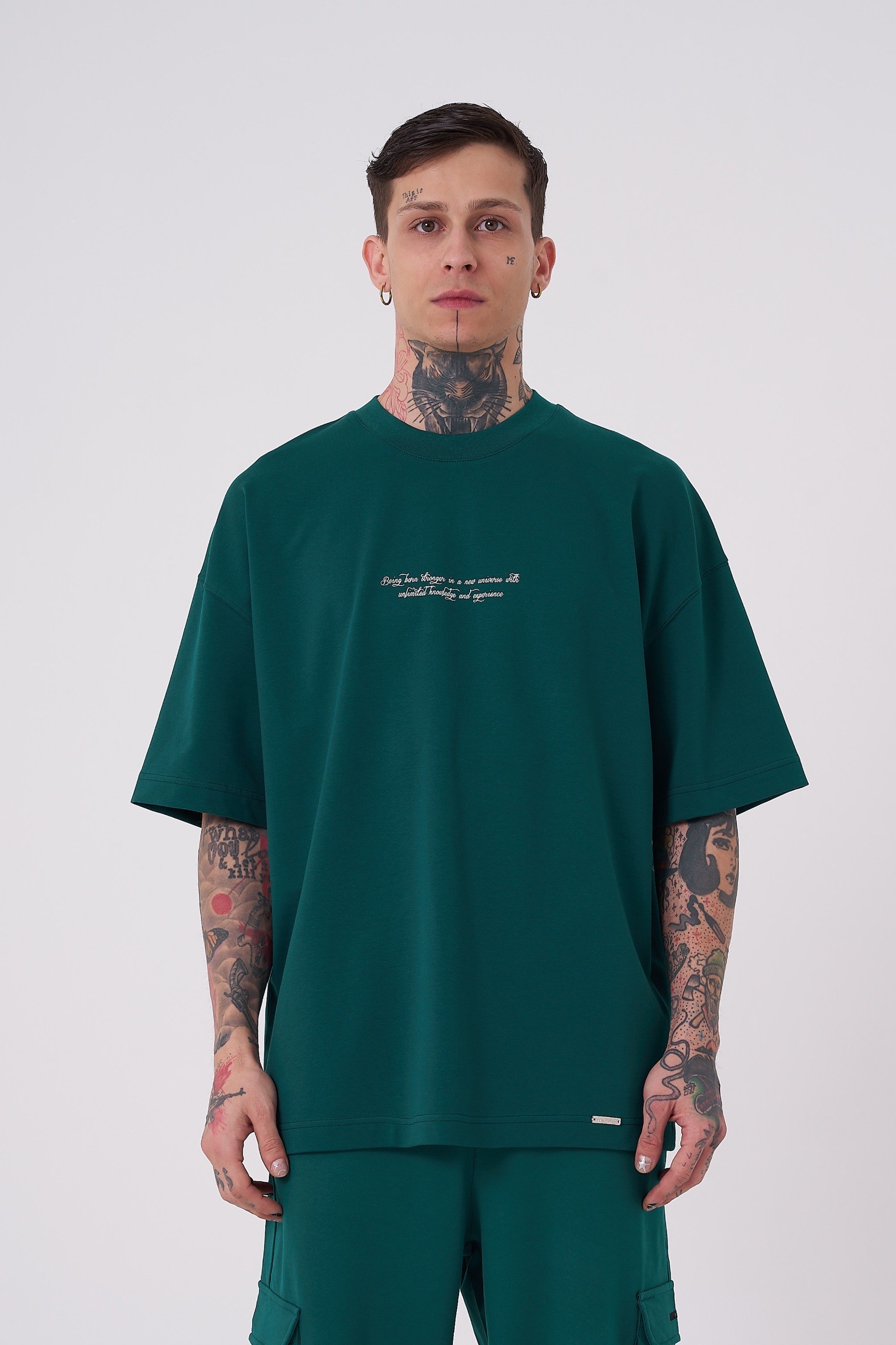 Snake Aplique Oversize T-Shirt - Yeşil
