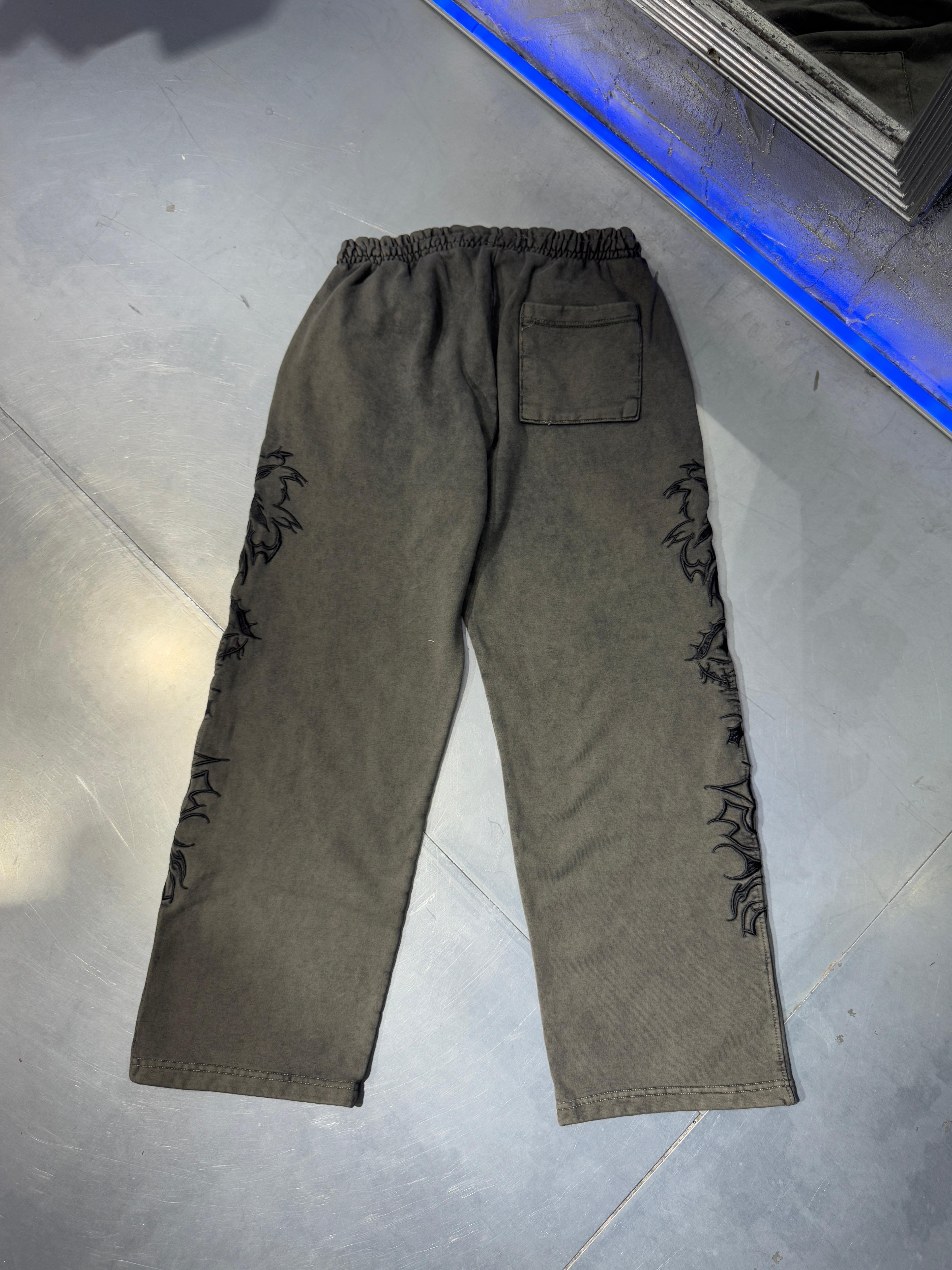 Tribal Nakışlı Acid Wash Baggy Eşofman