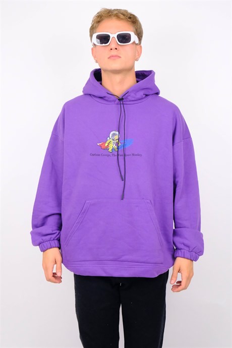 Oversize Astronot Hoodie Mor